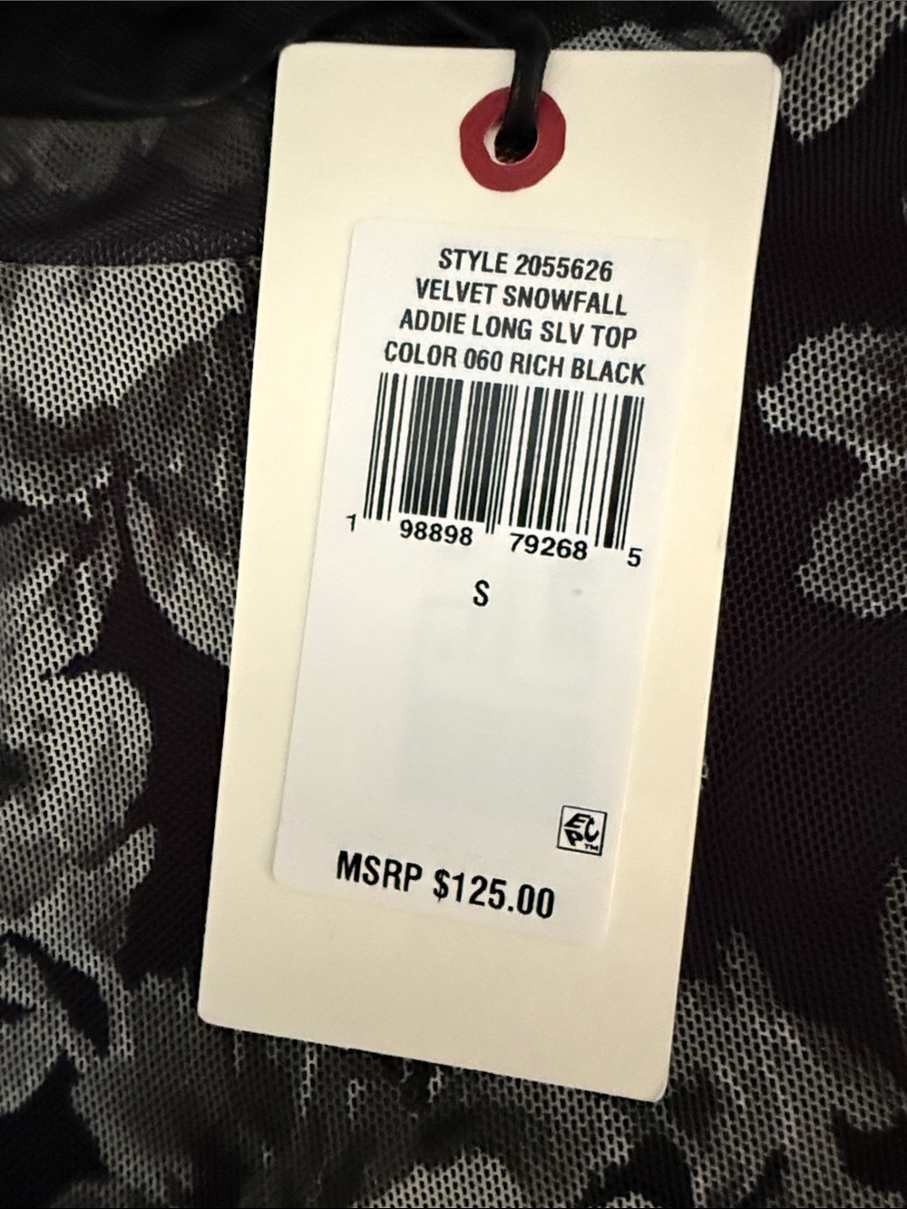 Ted Baker Black Sheer Floral Velvet Snowfall Long-Sleeve Top Roses - Picture 5 of 10